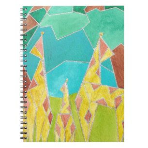 Carnet Famille de girafes Art abstrait original