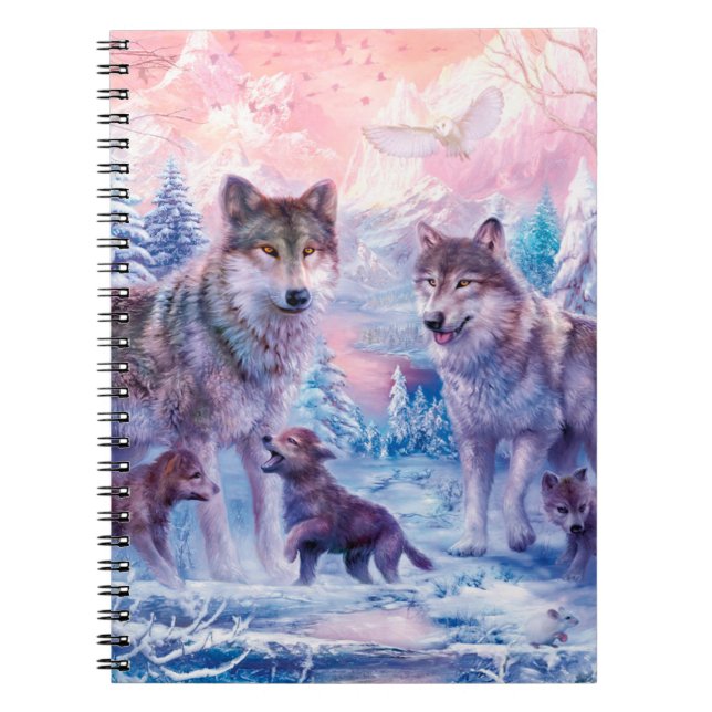 Carnet Famille De Loups Peignant (Devant)