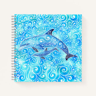 Carnet Famille tourbillonnant de dauphins