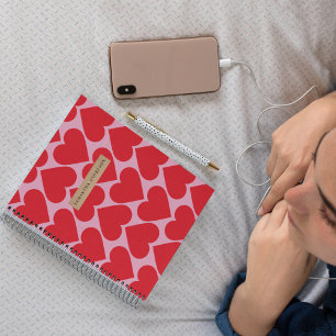 Carnet Fancy Romantic Red & Rose Hearts Motif