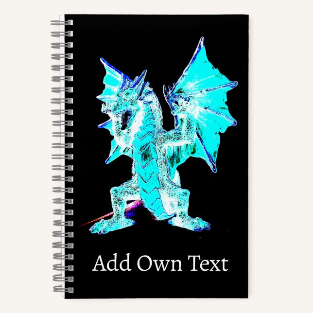 Carnet Fantaisie de Dragon Mystique Aqua Bleu Art Mythiqu (Recto)