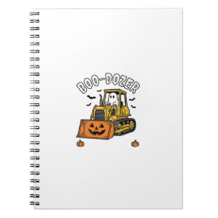Carnet Fantôme d'Halloween Boo Dozer Bulldozer Drôle_1