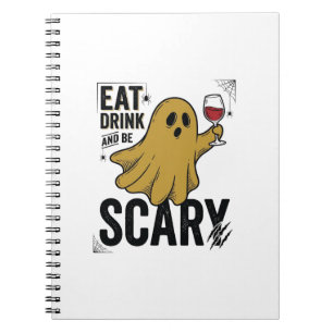 Carnet Fantôme d'Halloween Manger Boire Et Être Effrayant