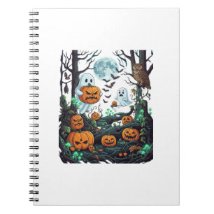 Carnet Fantômes d'Halloween Citrouilles effrayantes Hibou