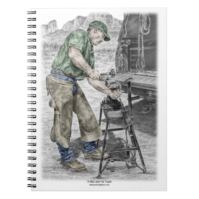 Carnet Farrier Blacksmith en utilisant Anvil (Devant)