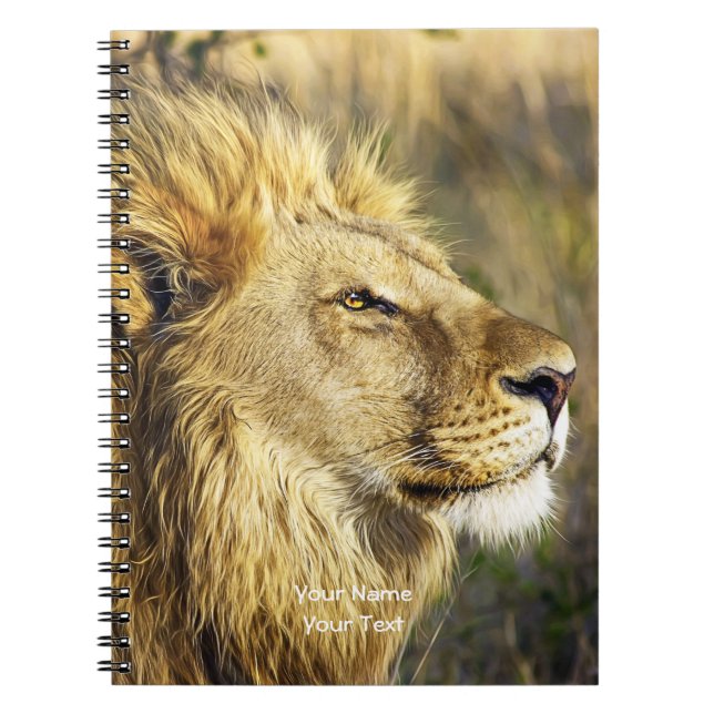 Carnet Faune africaine sauvage de Lion Head customisée (Devant)