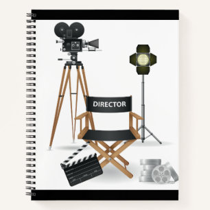 Carnet Fauteuil de réalisateur de cinéma et ensemble de c
