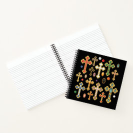 Carnet Faux Birthstone Croix et Perdre Gems sur Black