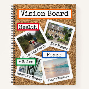 Carnet Faux Cork Custom Photo Collage Vision Board
