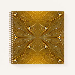 Carnet Faux Gold Metal Design Motif