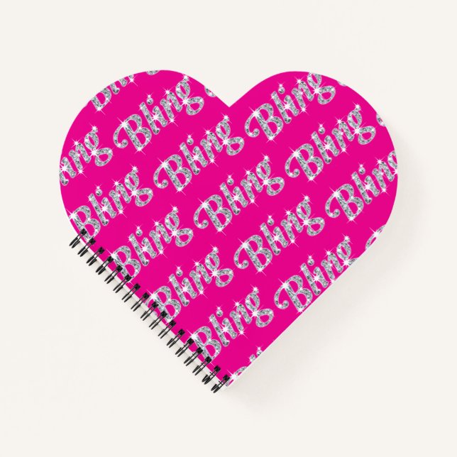 Carnet Faux losange sur le design boule rose chaud (Devant)