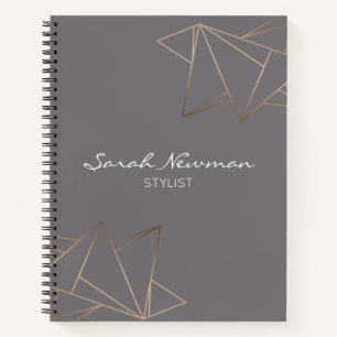 Carnet Faux or rose élégant moderne minimaliste géomé