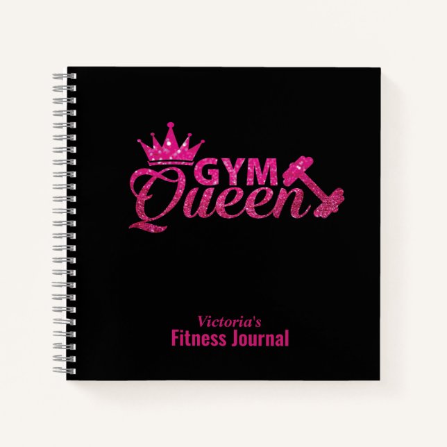 Carnet Faux rose personnalisé Parties scintillant Gym Que (Devant)
