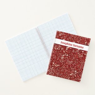 Carnet Faux Rouge Parties scintillant texture Look avec t