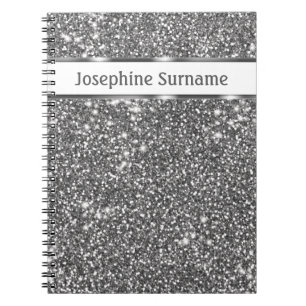 Carnet Faux Texture Pailleté Argent Regard & Texte Person
