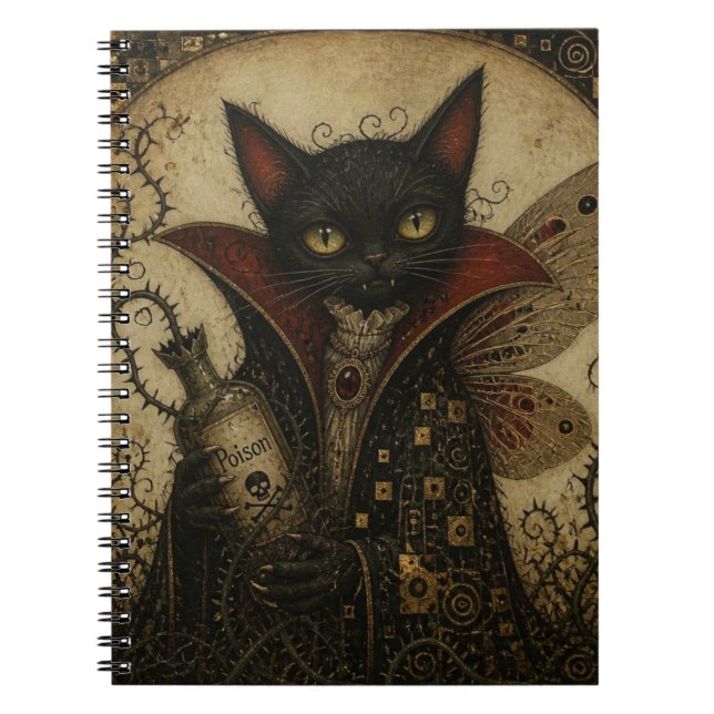 Carnet Fée Chat Noir Vampire Adorable (Devant)