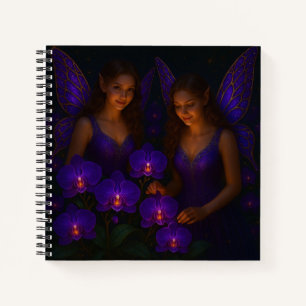 Carnet Fée de l'Orchidée Violette Luxe Élégant Fantastiqu