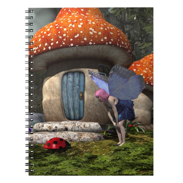 Carnet Fée mignonne à cheveux roses rencontre Ladybug (Devant)