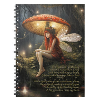 Carnet Féerie Sous Champignons Dans La Pluie