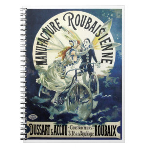 Carnet Fées Art Nouveau Vintage, Pierrot à bicyclette Lun