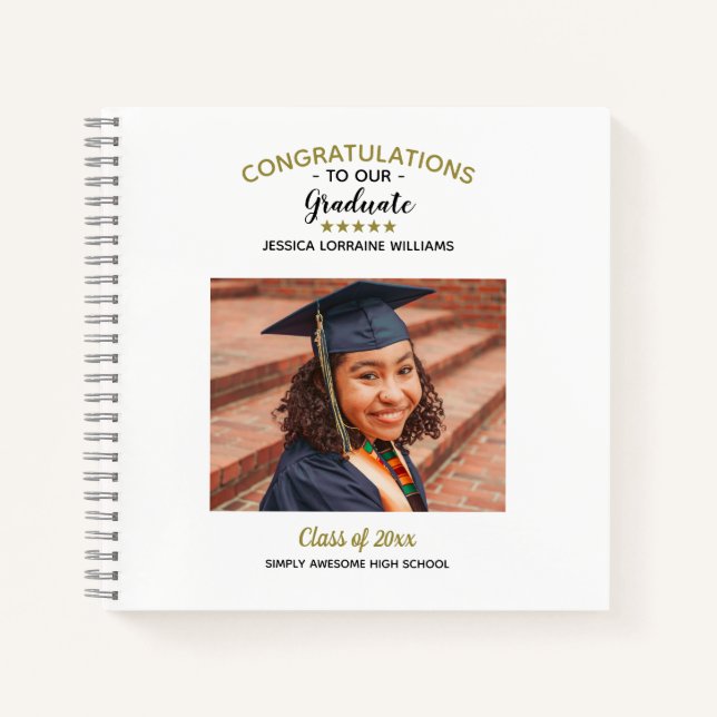 Carnet Félicitations Custom Photo Graduate Graduation (Devant)