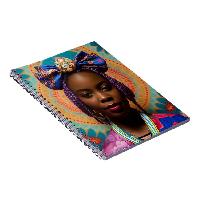 Carnet Femme africaine avec grand arc et médaillon (Côté Droit)