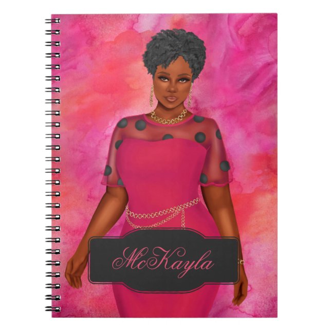 Carnet Femme Afro-Américaine Plus Taille Personnalisée (Devant)