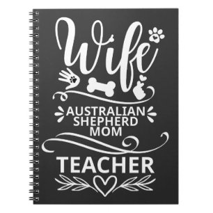 Carnet Femme Australian Shepherd Maman enseignant chien d