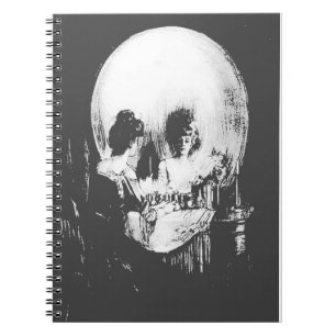 Carnet Femme avec Halloween Réflexion crâne en miroir