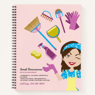 Carnet Femme de ménage de dessin animé mignonne rose viol