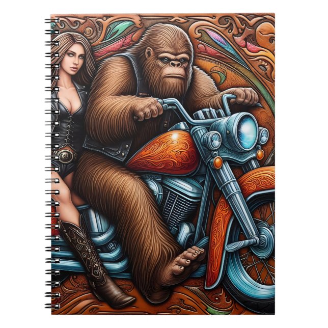 Carnet Femme et Sasquatch sur la moto (Devant)