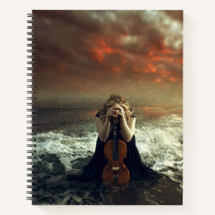 Carnet Femme et violon dans l'océan