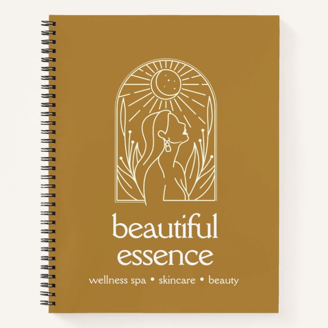 Carnet Femme Feuille Moon Arch Cuivre Spa de la journée b (Devant)