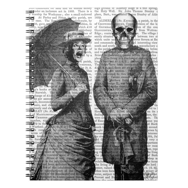 Carnet Femme hurlante et crâne (Devant)