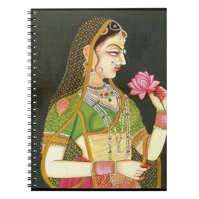 Carnet Femme indienne vintage, Art Mughal (Devant)