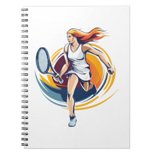 Carnet femme jouant au tennis