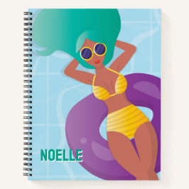 Carnet Femme noire dans la piscine