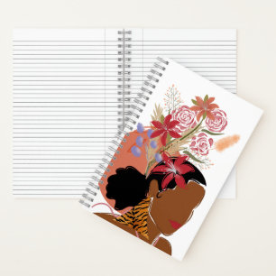 Carnet Femme noire dotée d'une oreille d'impression de ti