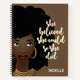 Carnet Femme Noire, Elle Croyait Pouvoir, Brown