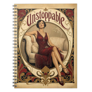 Carnet Femme Posée Irrésistible dans le Style Art Nouveau