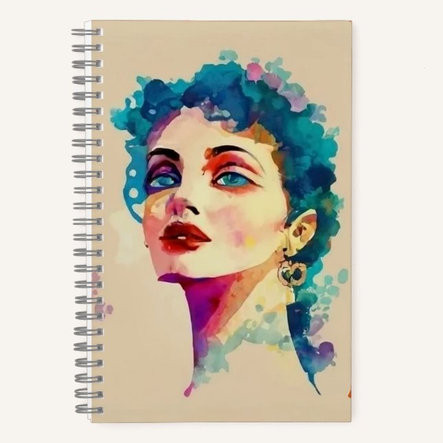 Carnet Femme regardant à travers l'objectif...Carnet Spir (Recto)