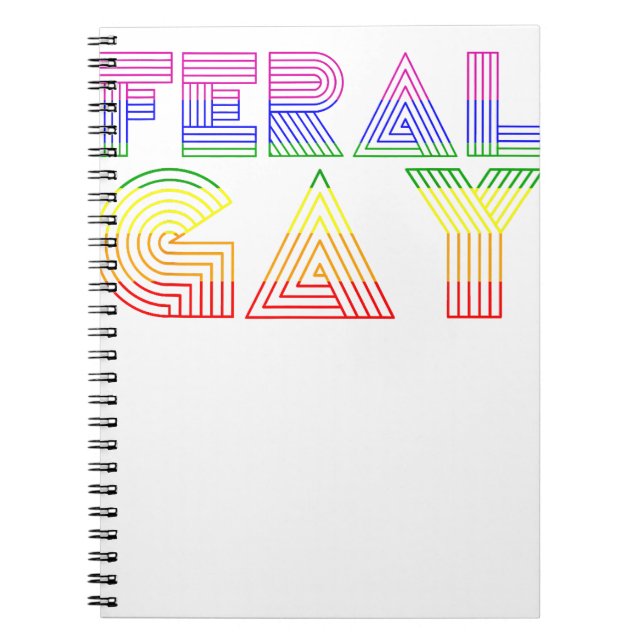 Carnet Feral Gay LGBT Gay Bi Pan Trans Pride meme Arc en  (Devant)