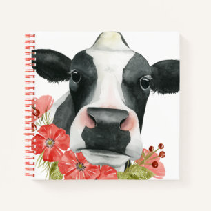 Carnet Ferme à pavot - Vache aux fleurs