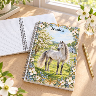 Carnet Ferme de printemps andalouse argentée personnalisé