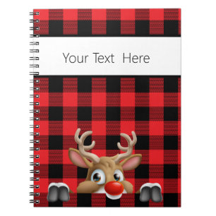 Carnet Ferme Noël Rouge Noir Buffalo Vérifié Carreaux