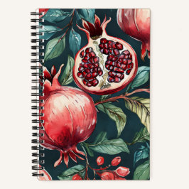 Carnet Festif Aquarelle Fruit de grenade et Feuille