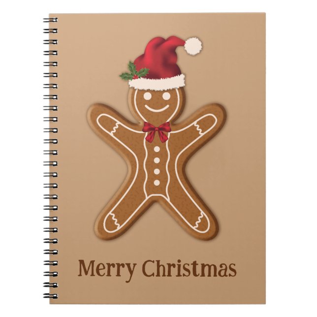Carnet Festif pain d'épices Cookie de Noël avec texte (Devant)