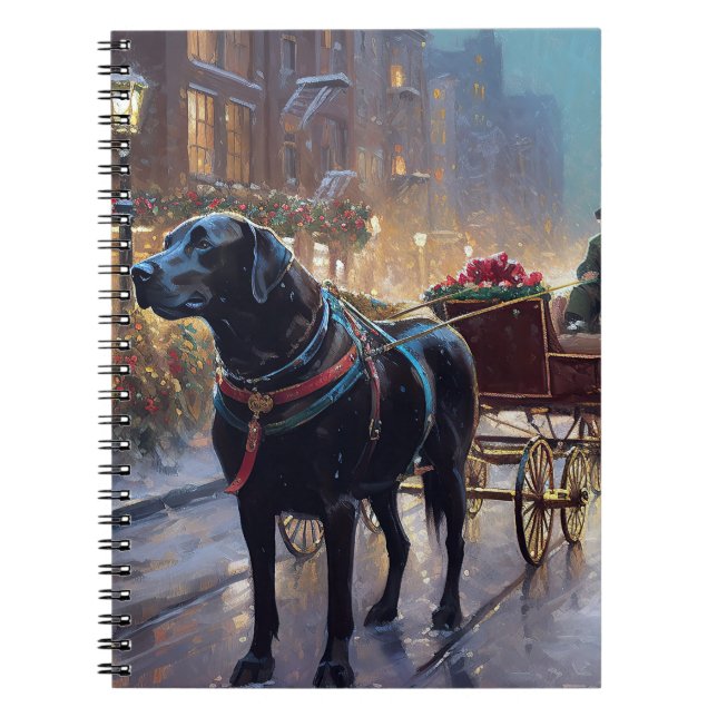 Carnet Festive de Noël au Labrador noir (Devant)