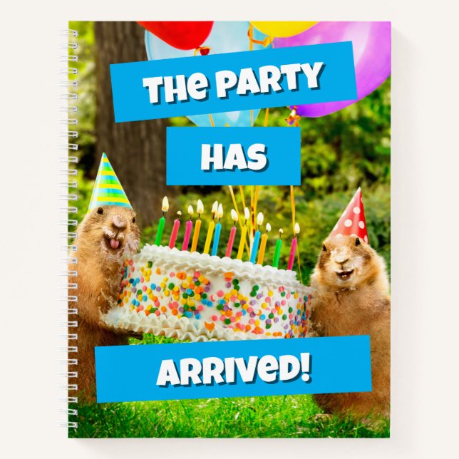Carnet Fête d'anniversaire de chien de prairie (Devant)