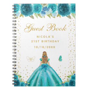 Carnet Fête d'anniversaire de princesse aux cheveux blond